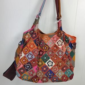 Amerileather multicolored floral purse with wallet